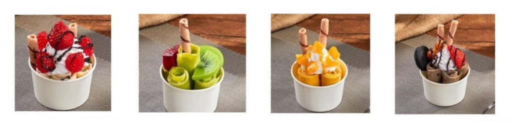 Four ice cream treats form Wonderland Yogurt
